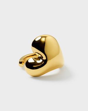 Bolded Heart Ring Gold