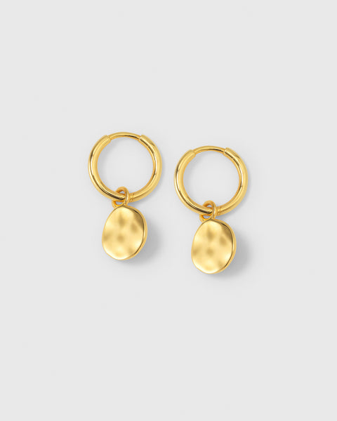 Minimalistica Hammered Earrings Gold