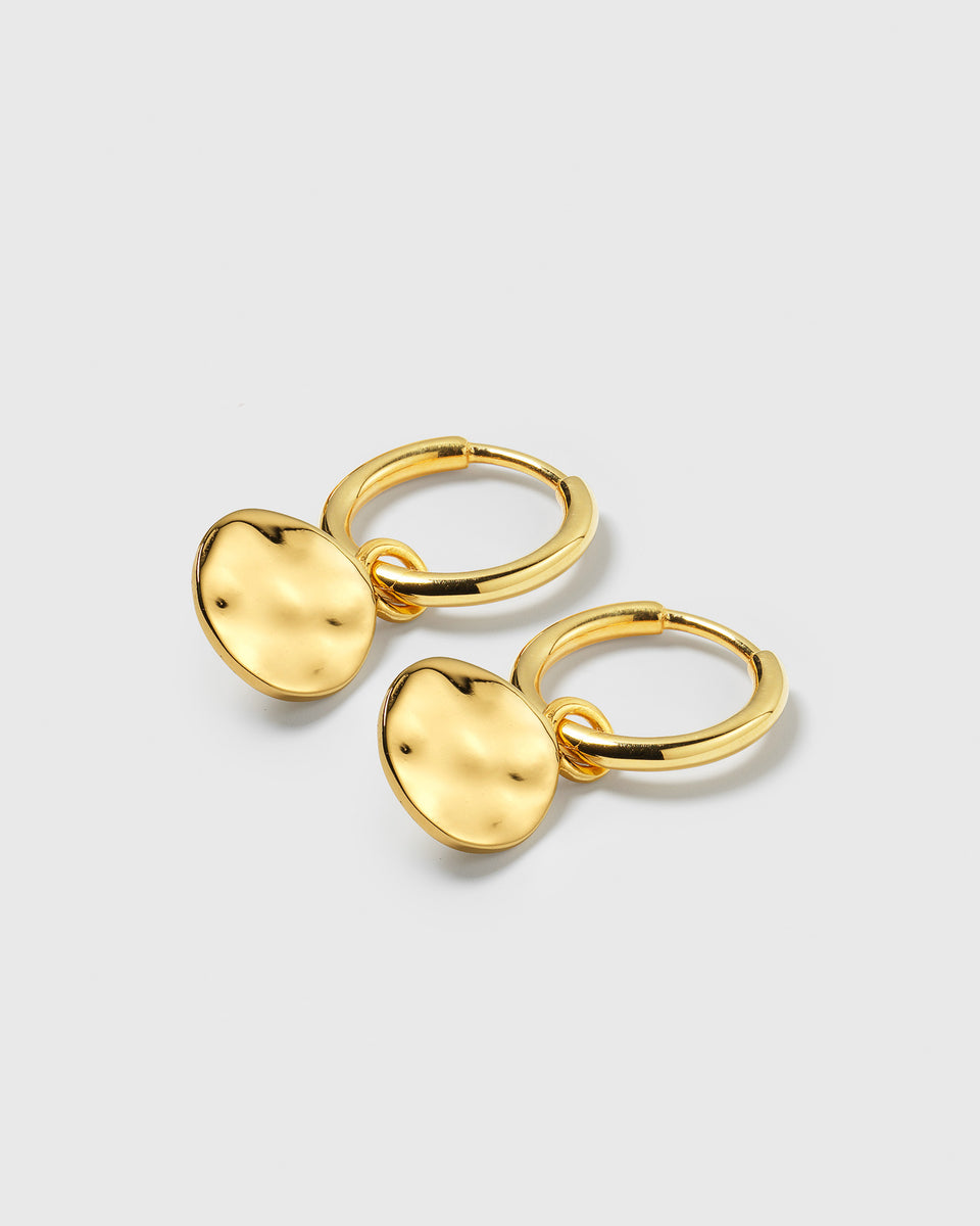 Minimalistica Hammered Earrings Gold