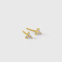 Celestia Triple Stone Studs Gold