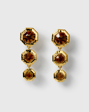 Octagon Earrings Gold