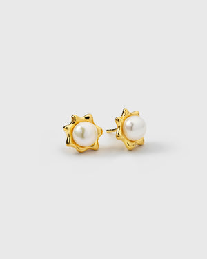 Florentina Pearl Studs Gold