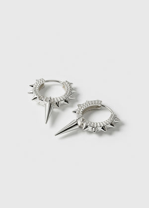Harvey Heavy Spike Hoops Silver