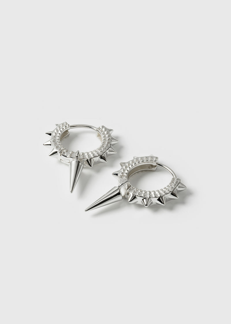 Harvey Heavy Spike Hoops Silver