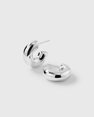 Bolded Little Sis Hoops Silver