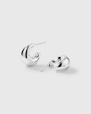 Bolded Little Sis Earrings Silver