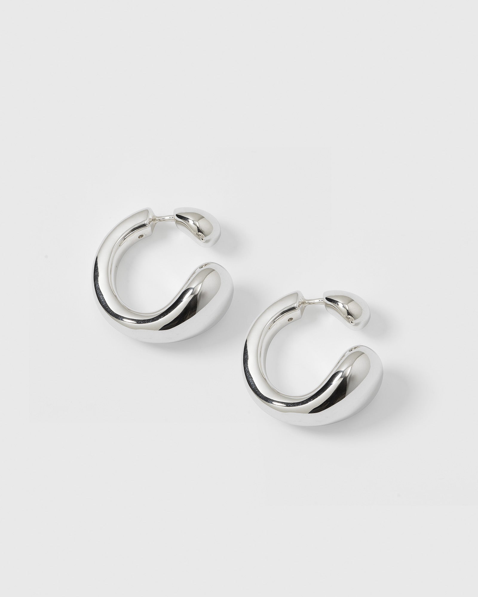 Bolded Drops Earrings Silver