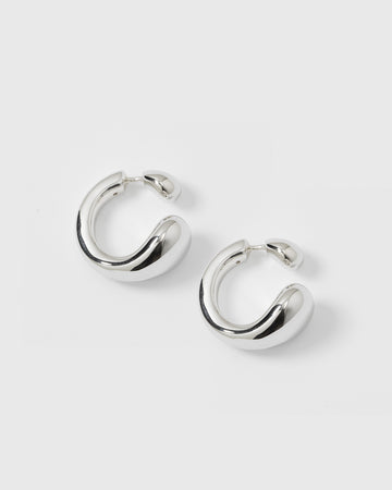 Bolded Drops Earrings Silver