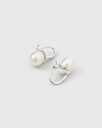 Florentina Pearl Earrings Silver