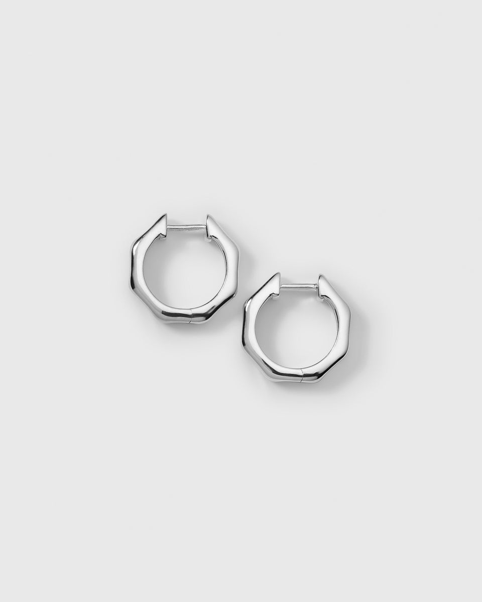 Cavelle Structured Hoops Silver