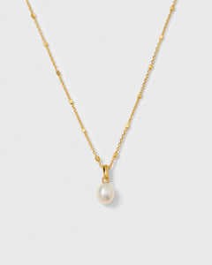 Treasure Single Pearl Necklace Gold
