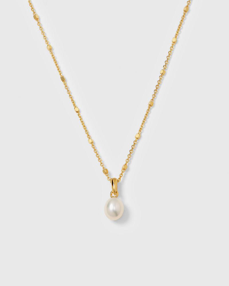Treasure Single Pearl Necklace Gold