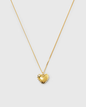 True Love Spike Heart Necklace Gold