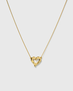 Puff Heart Necklace Gold