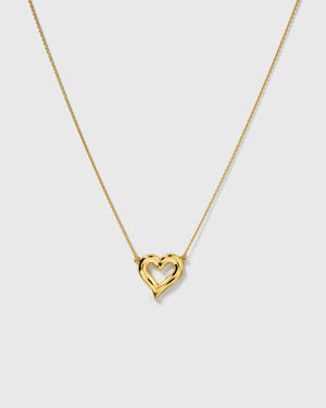Puff Heart Necklace Gold
