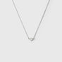 Snap Heart Necklace Silver Crystal