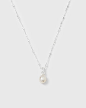 Treasure Single Pearl Necklace Silver
