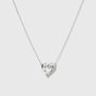 Puff Heart Necklace Silver
