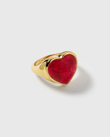 La La Love Big Heart Ring Gold