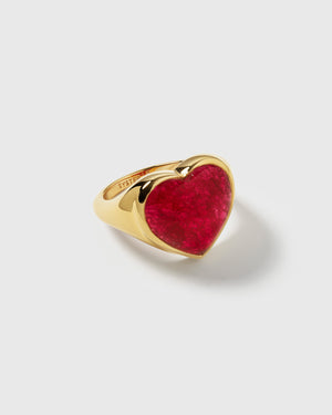 La La Love Big Heart Ring Gold
