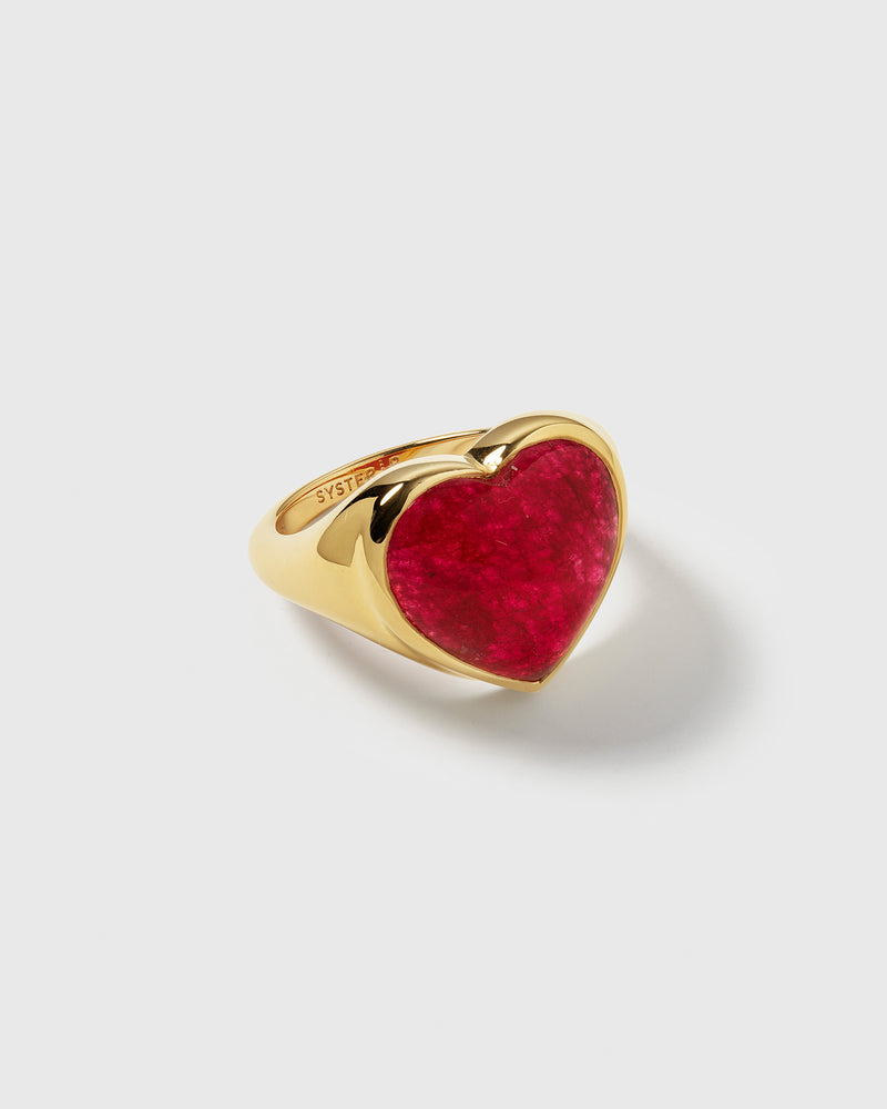 La La Love Big Heart Ring Gold