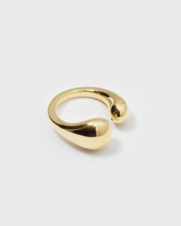 Bolded Drops Ring Gold