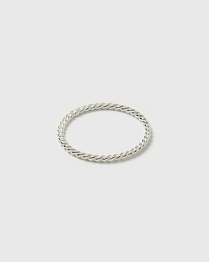 Tiny Twisted Ring Silver