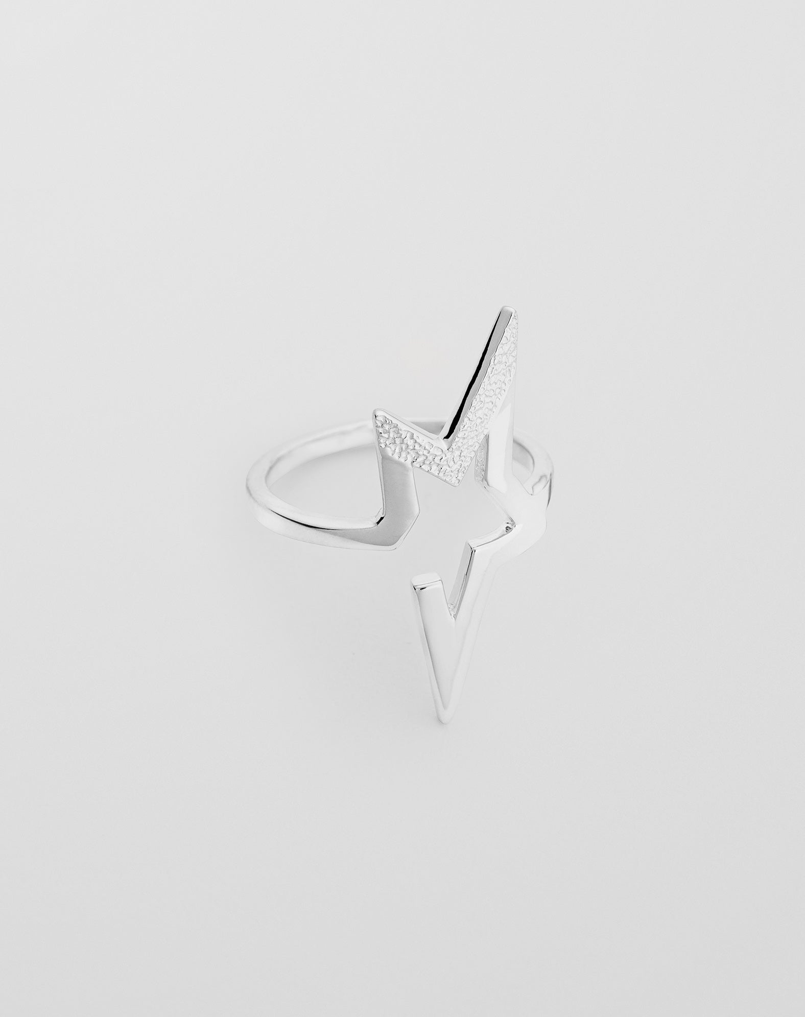 Silver mega star ring 
