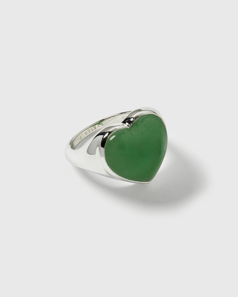 La La Love Big Heart Ring Silver