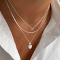 Sunburst Heart Necklace Silver
